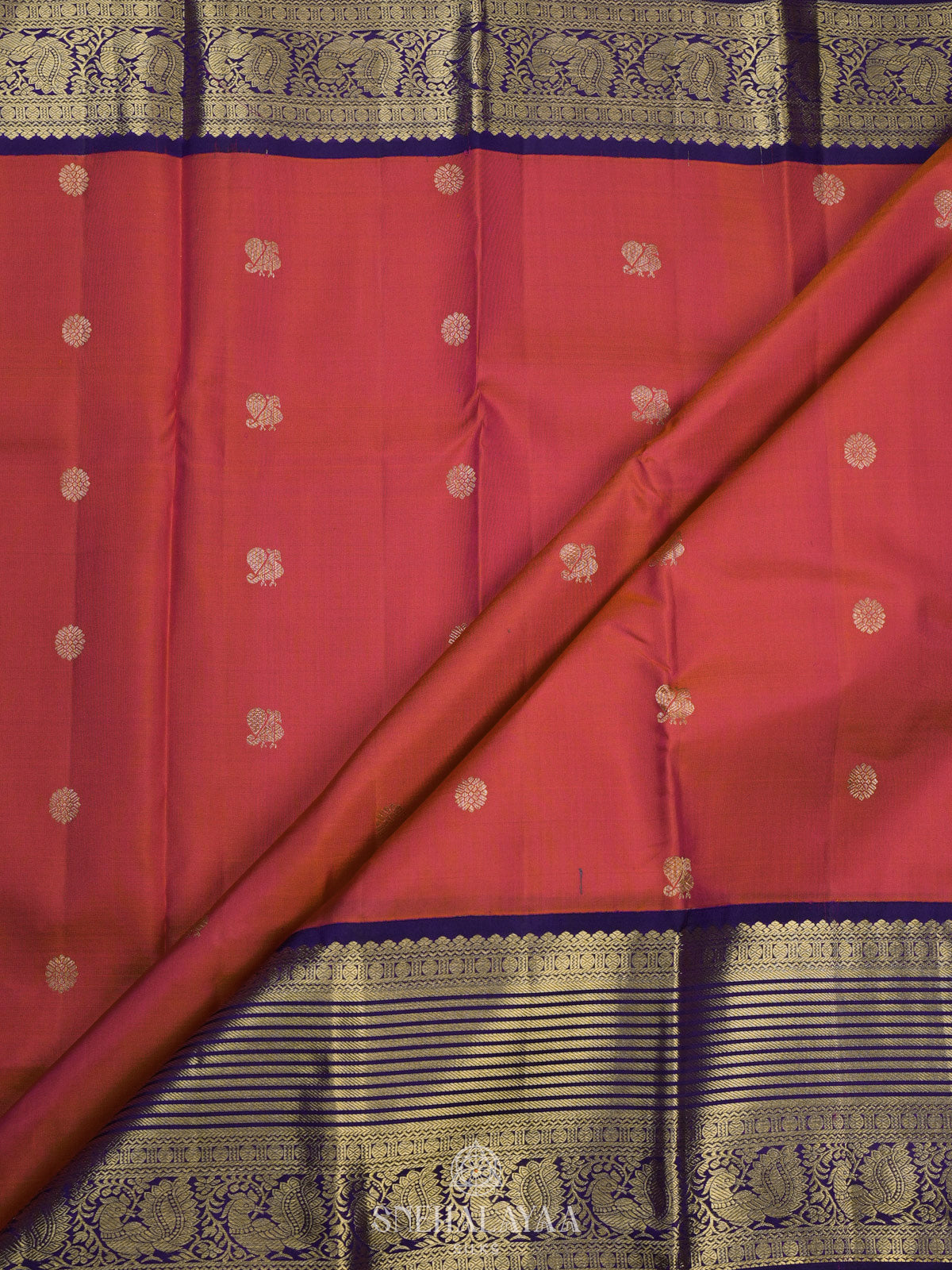 Ruby Red Kanjivaram Silk Saree