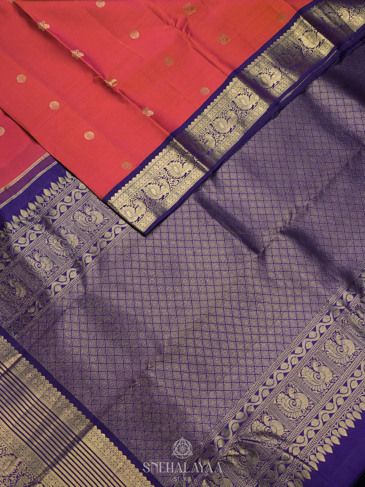 Ruby Red Kanjivaram Silk Saree