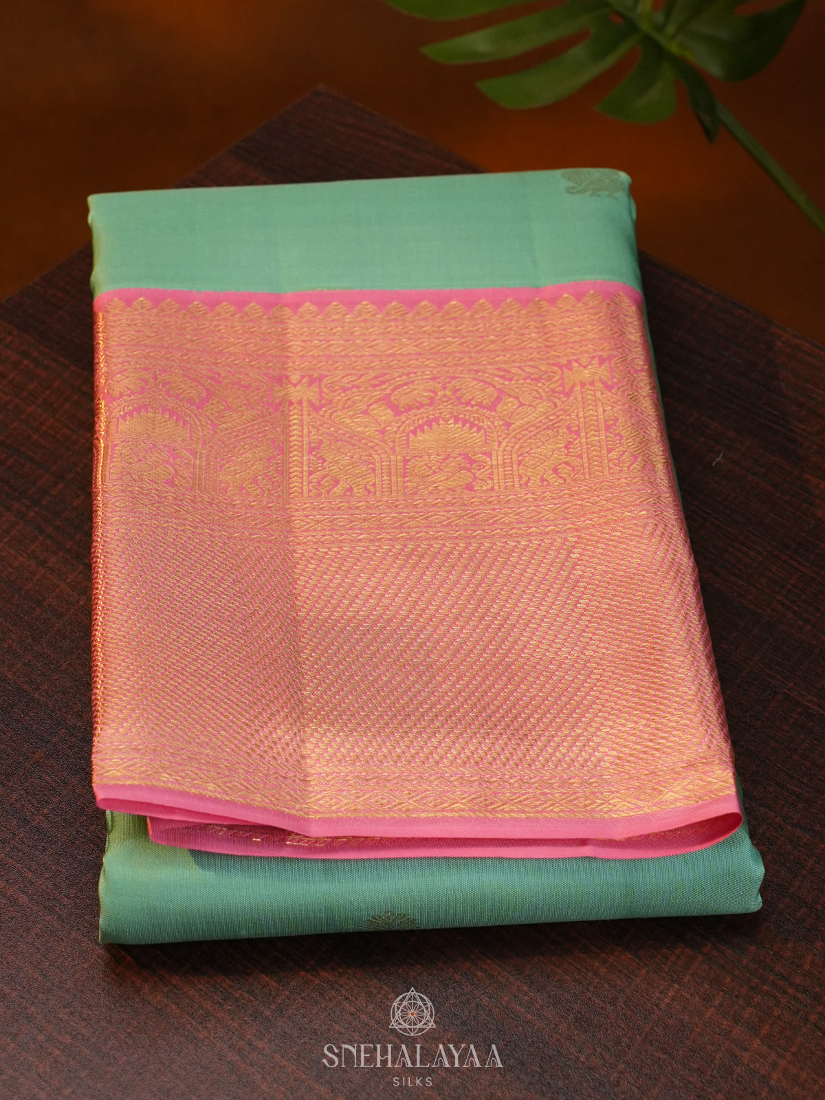 Mint Green Kanjivaram Silk Saree