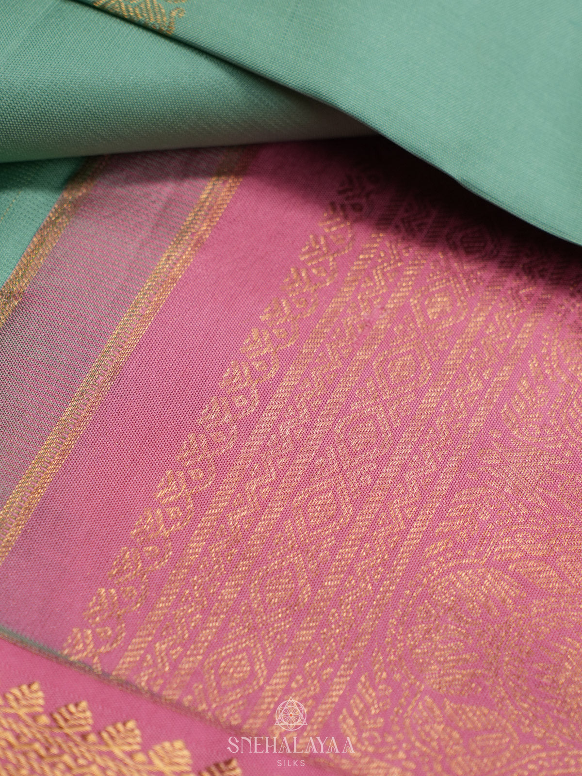 Mint Green Kanjivaram Silk Saree
