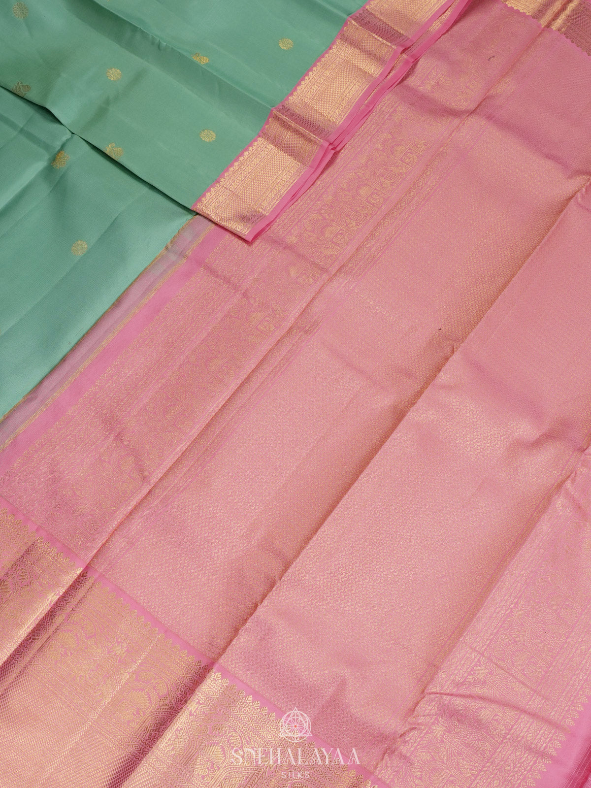 Mint Green Kanjivaram Silk Saree