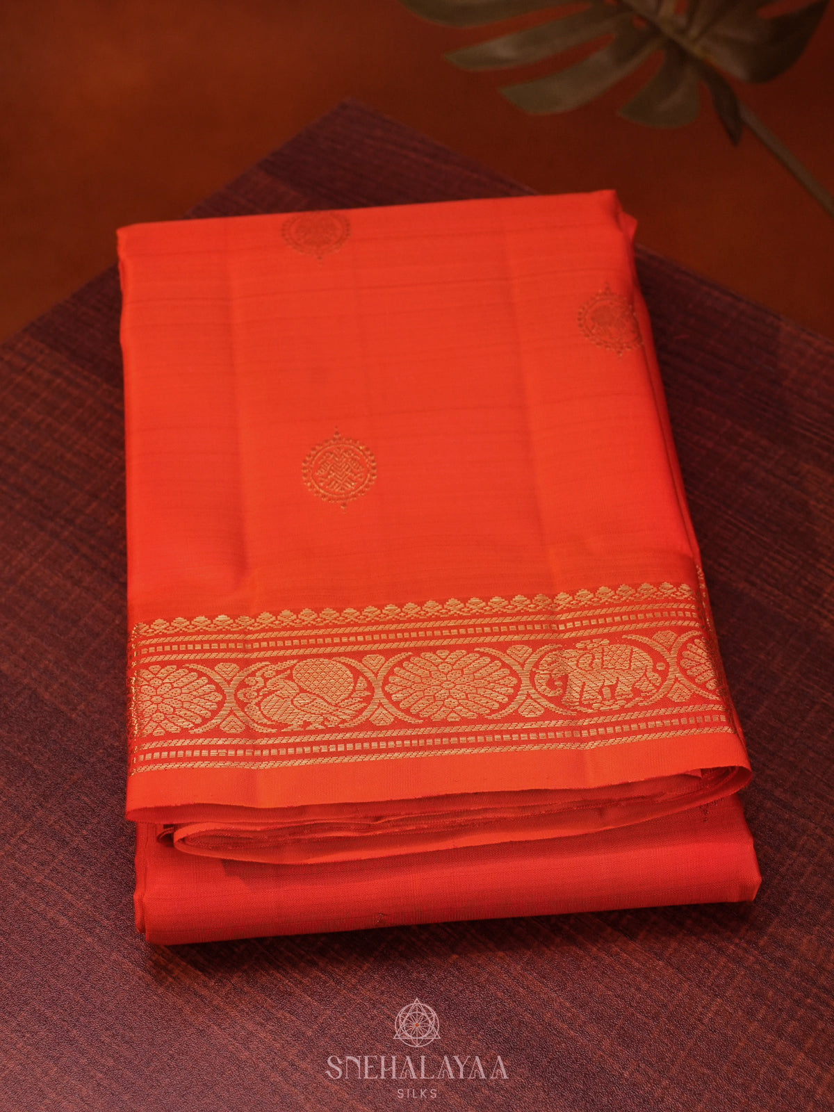 Orange Kanjivaram Silk Saree