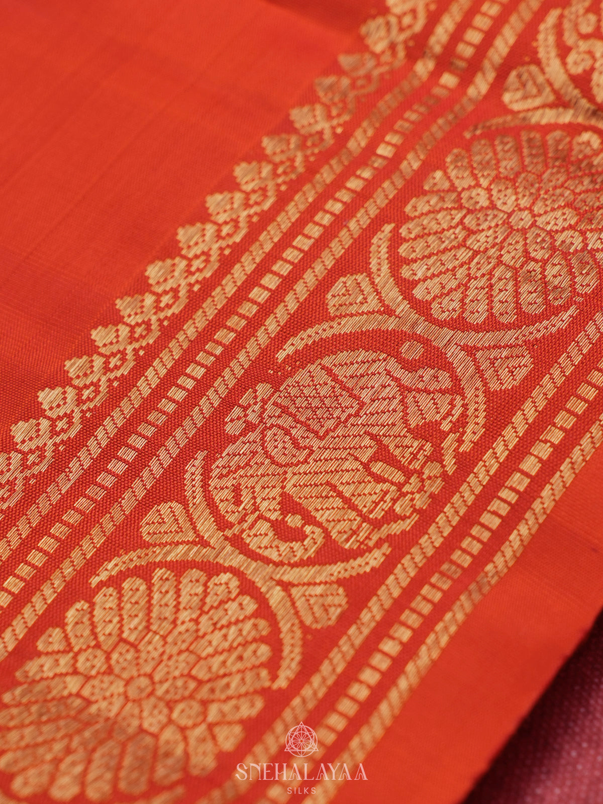 Orange Kanjivaram Silk Saree