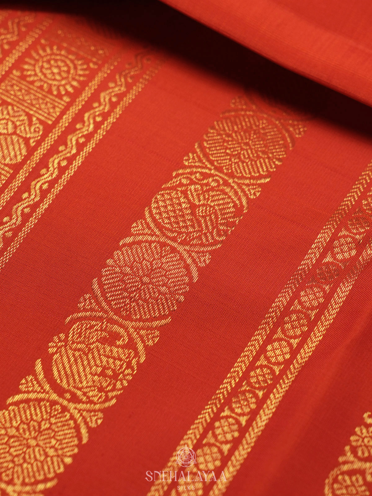 Orange Kanjivaram Silk Saree