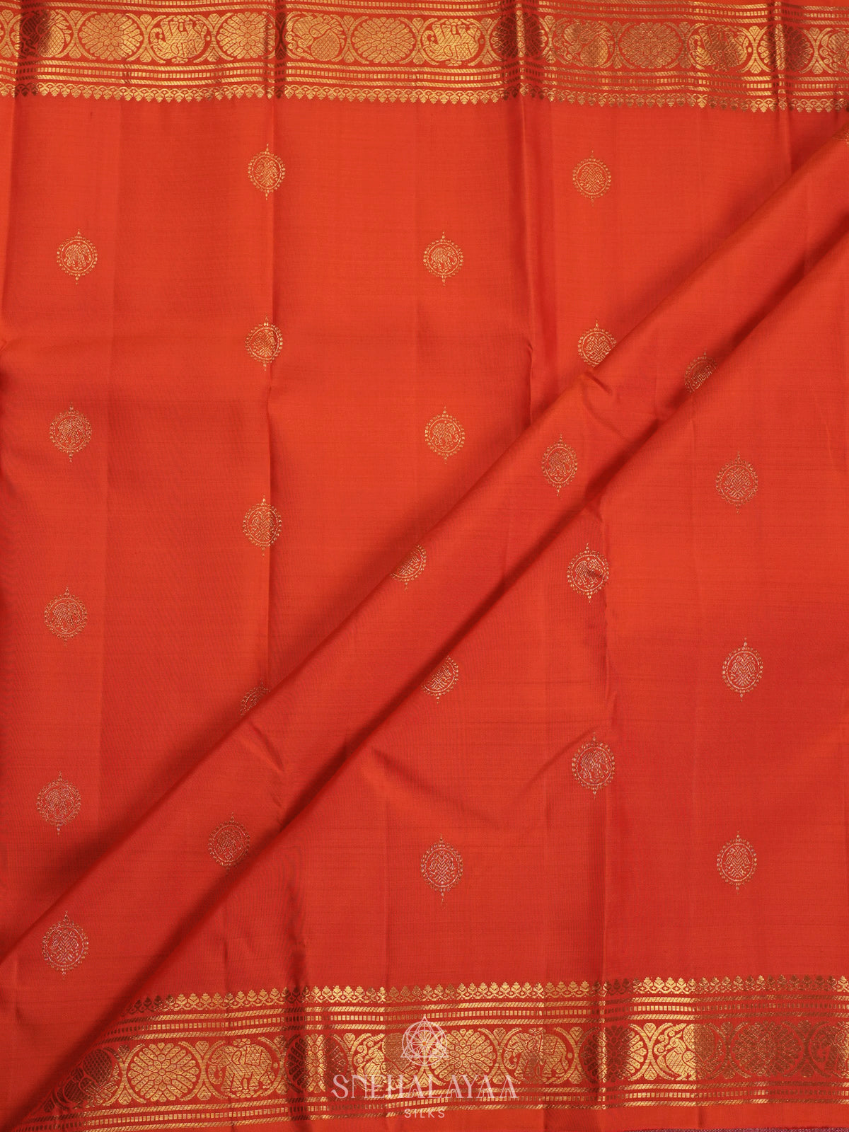 Orange Kanjivaram Silk Saree