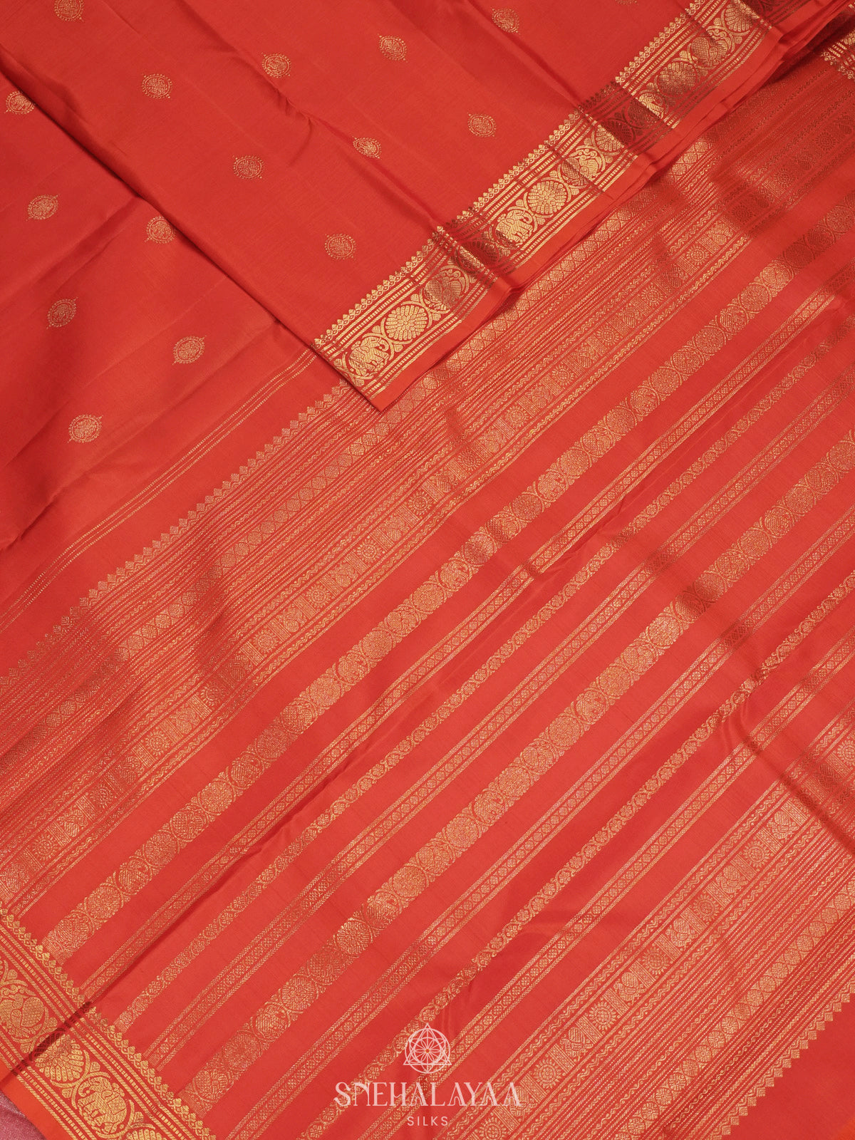 Orange Kanjivaram Silk Saree