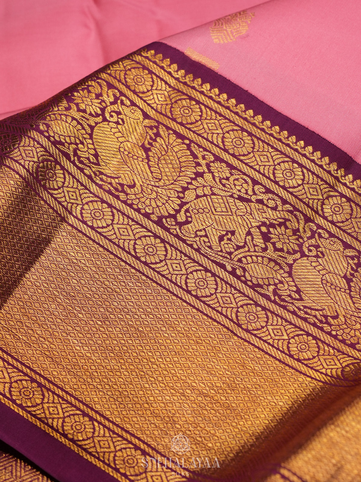 Pink Kanjivaram Silk Saree