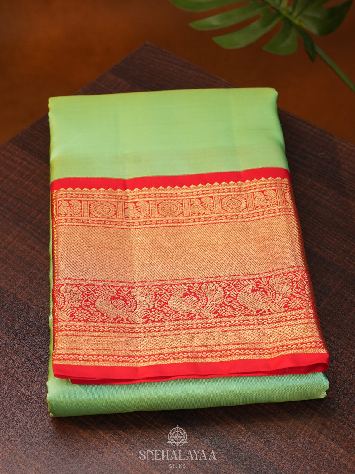 Pista Green Kanjivaram Silk Saree