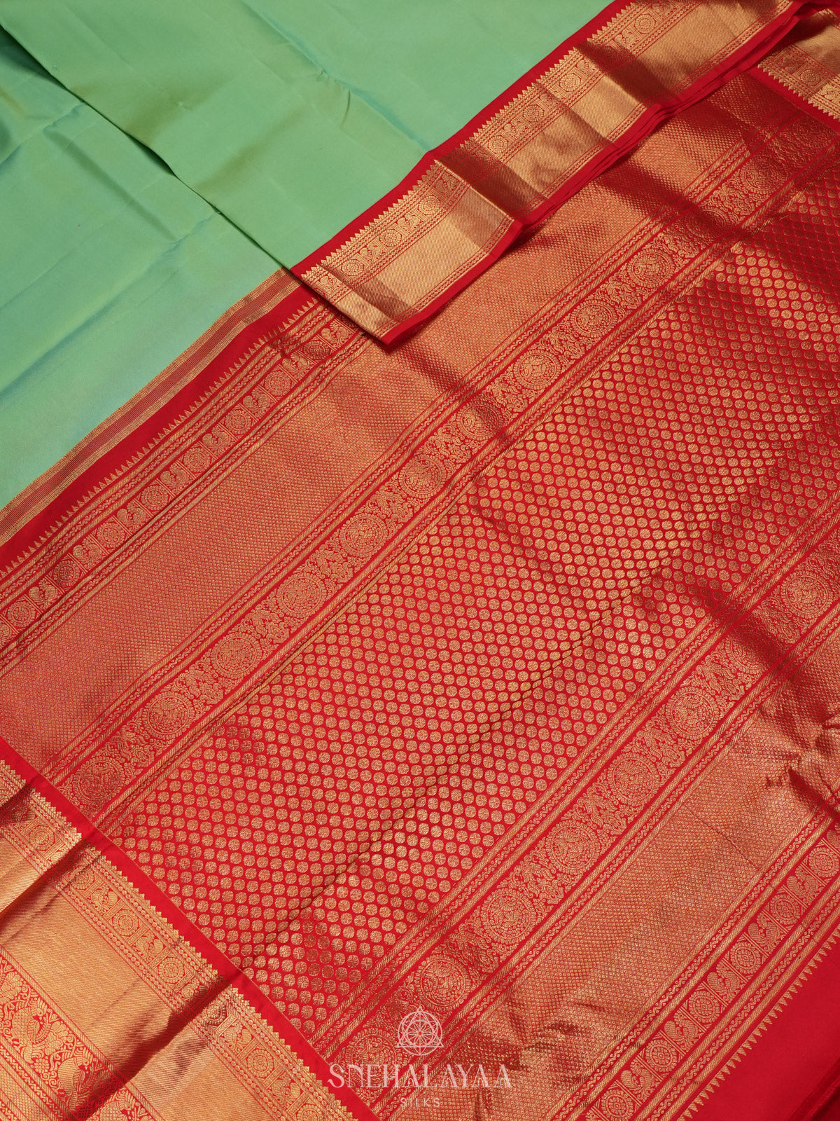 Pista Green Kanjivaram Silk Saree