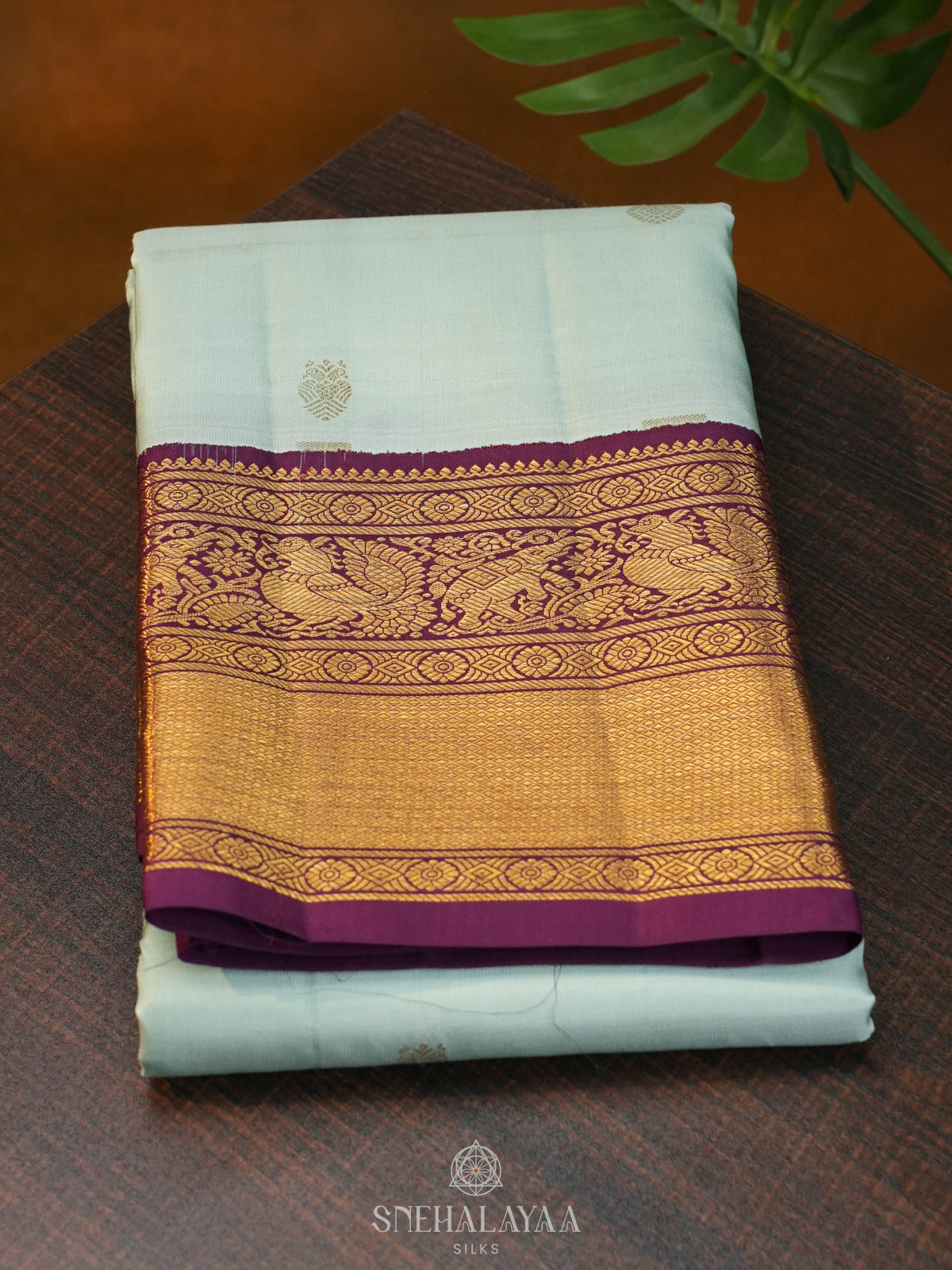 Mint Green Kanjivaram Silk Saree
