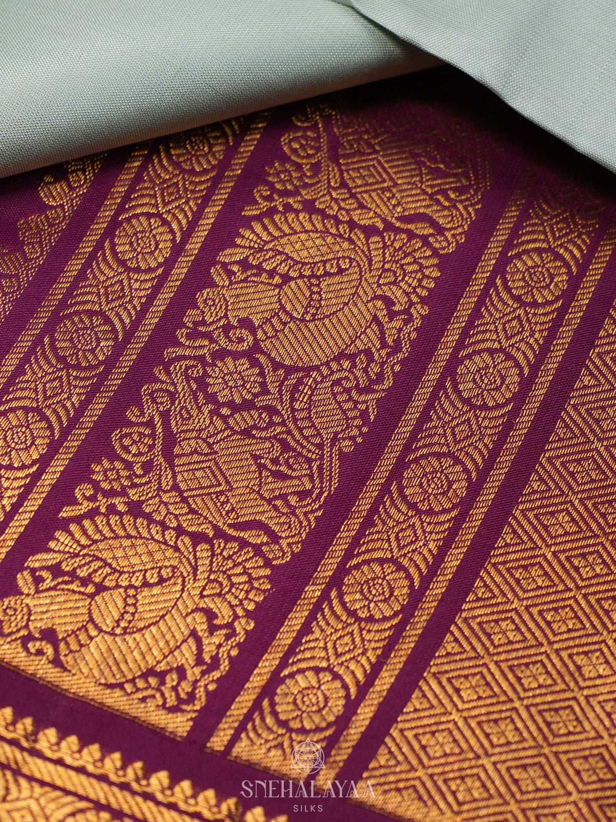 Mint Green Kanjivaram Silk Saree