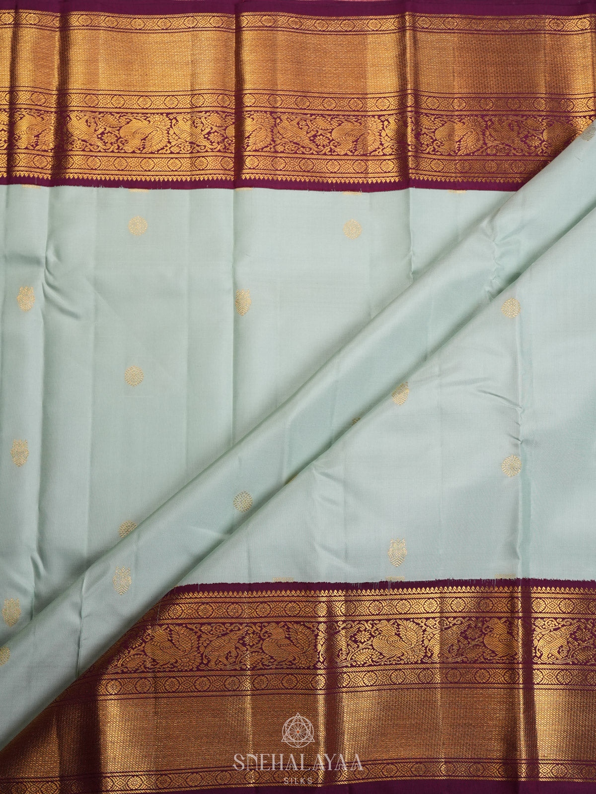 Mint Green Kanjivaram Silk Saree