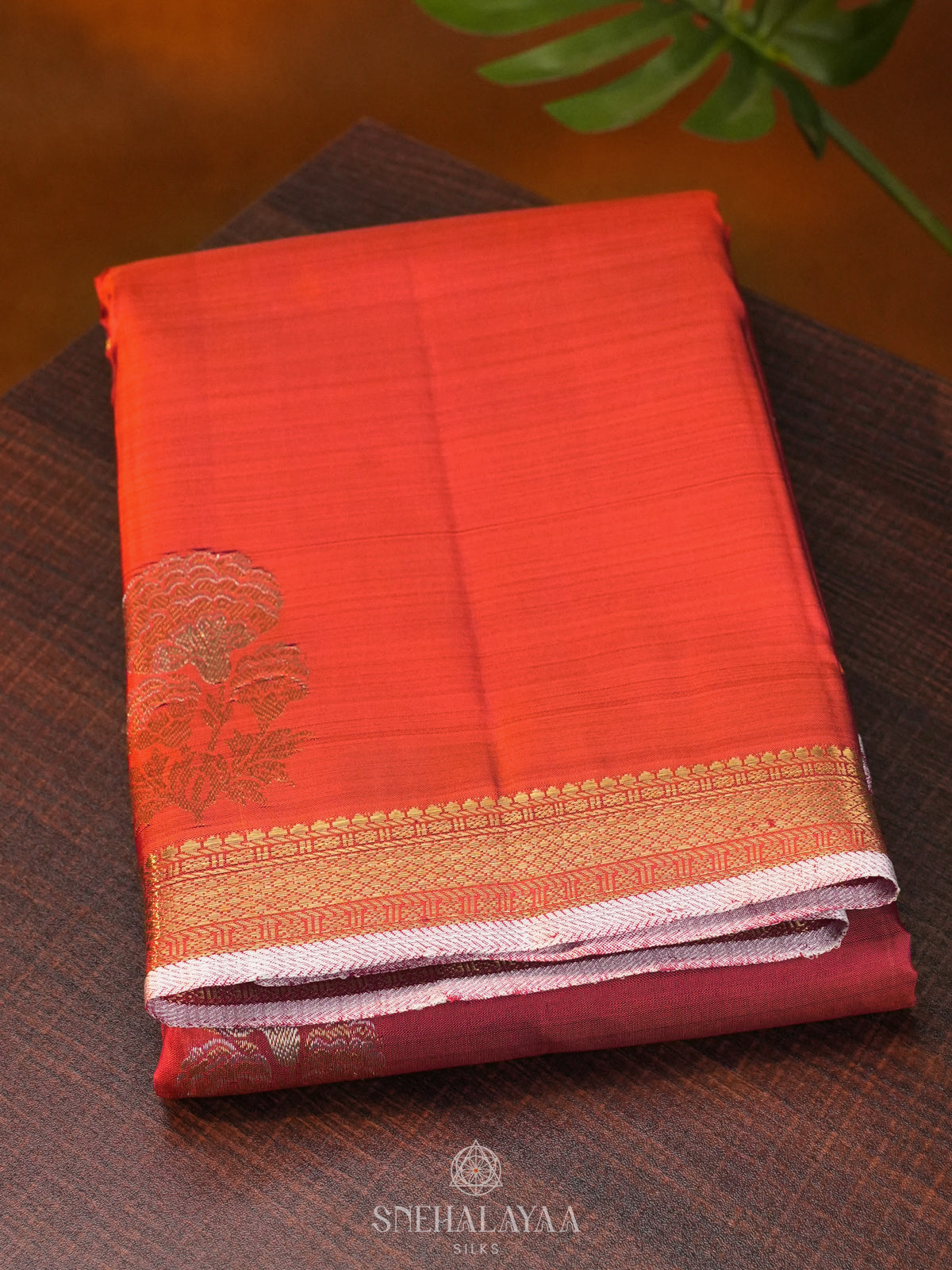 Orange Kanjivaram Silk Saree