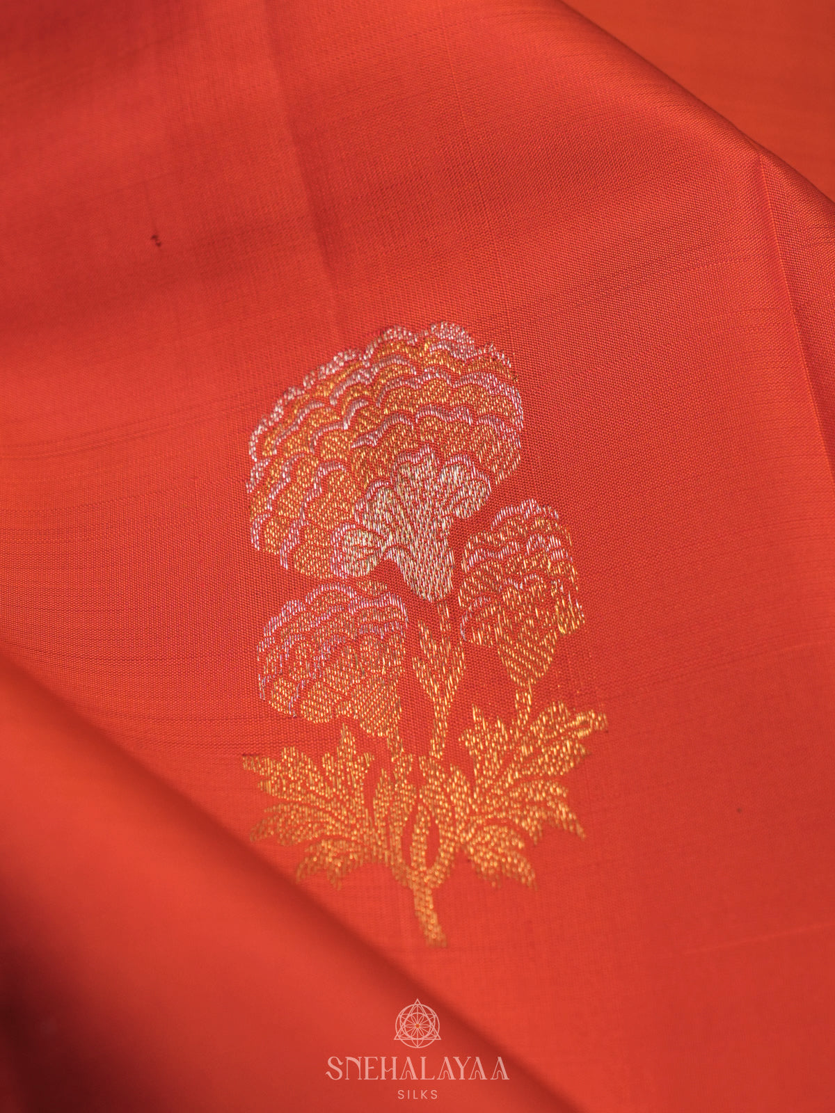 Orange Kanjivaram Silk Saree
