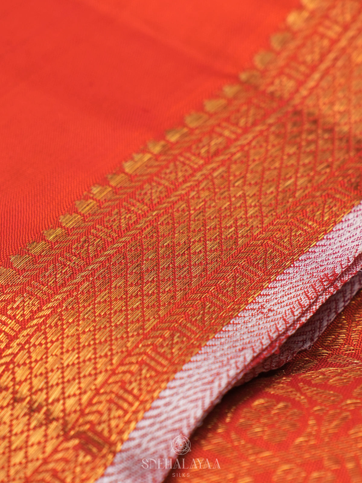 Orange Kanjivaram Silk Saree