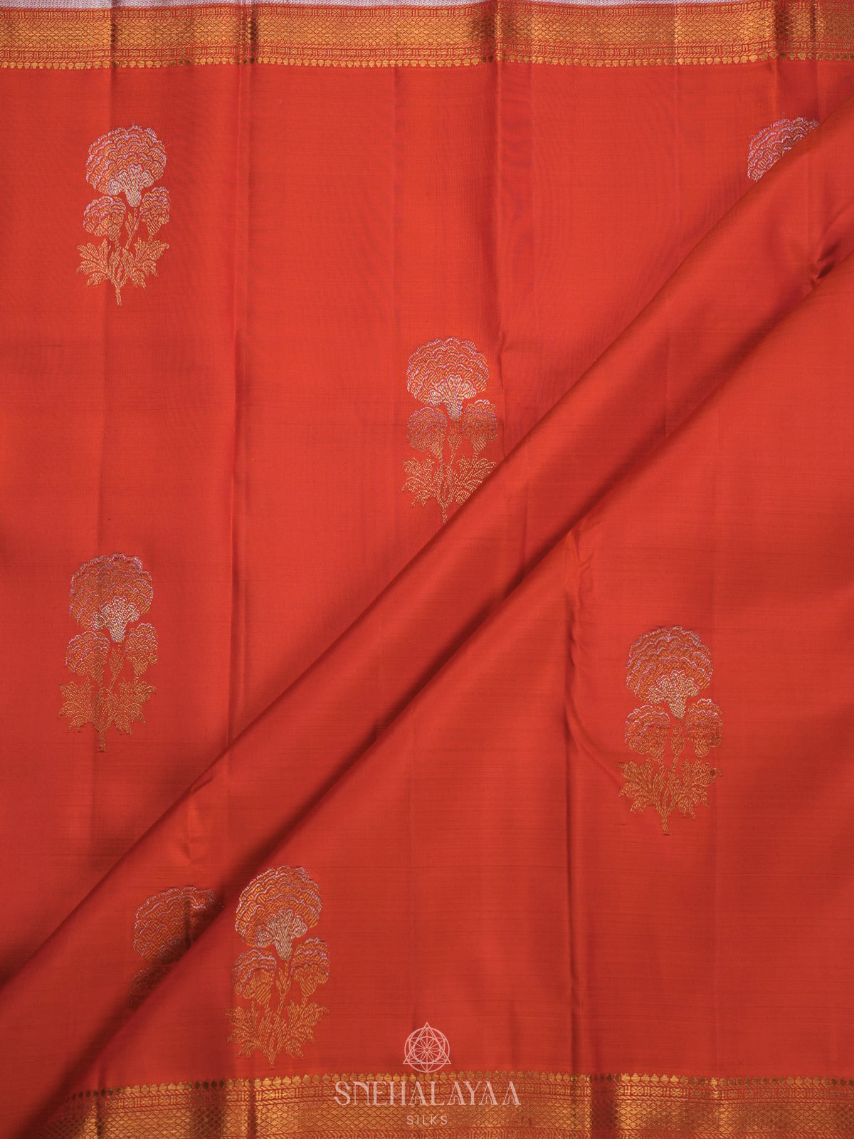 Orange Kanjivaram Silk Saree
