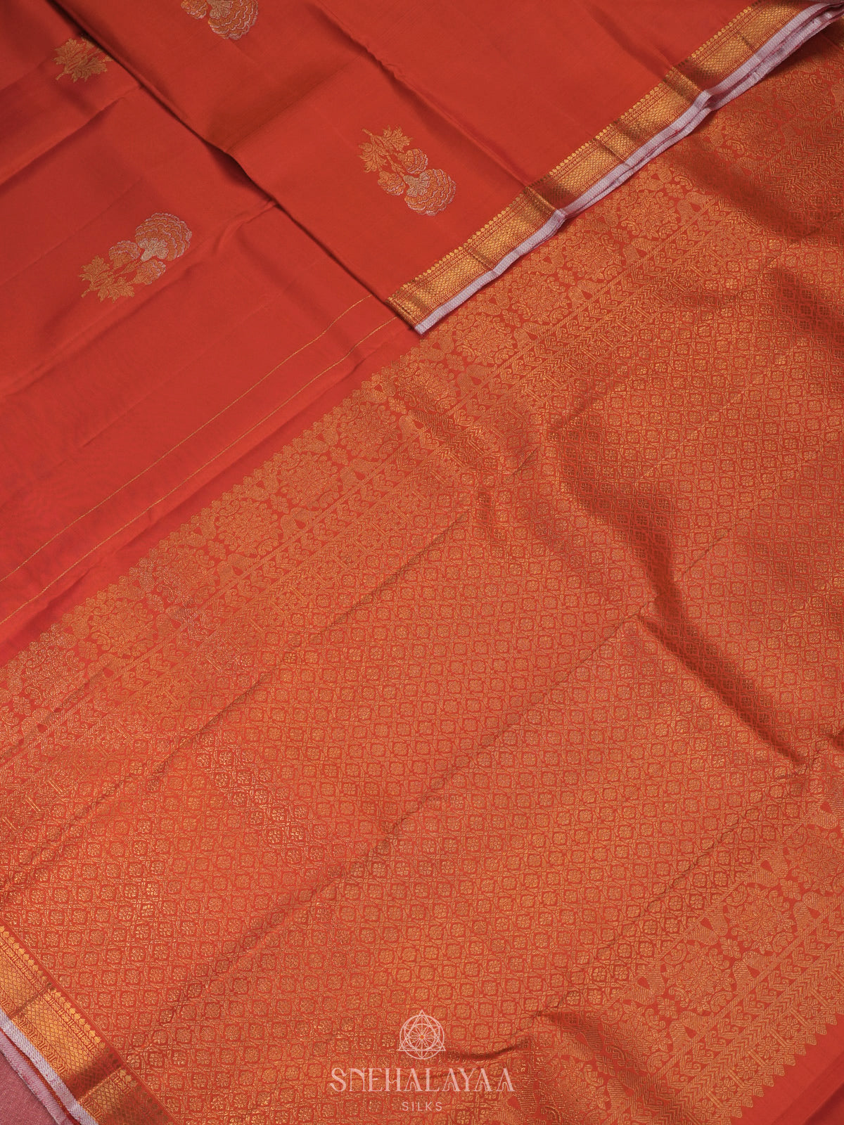 Orange Kanjivaram Silk Saree