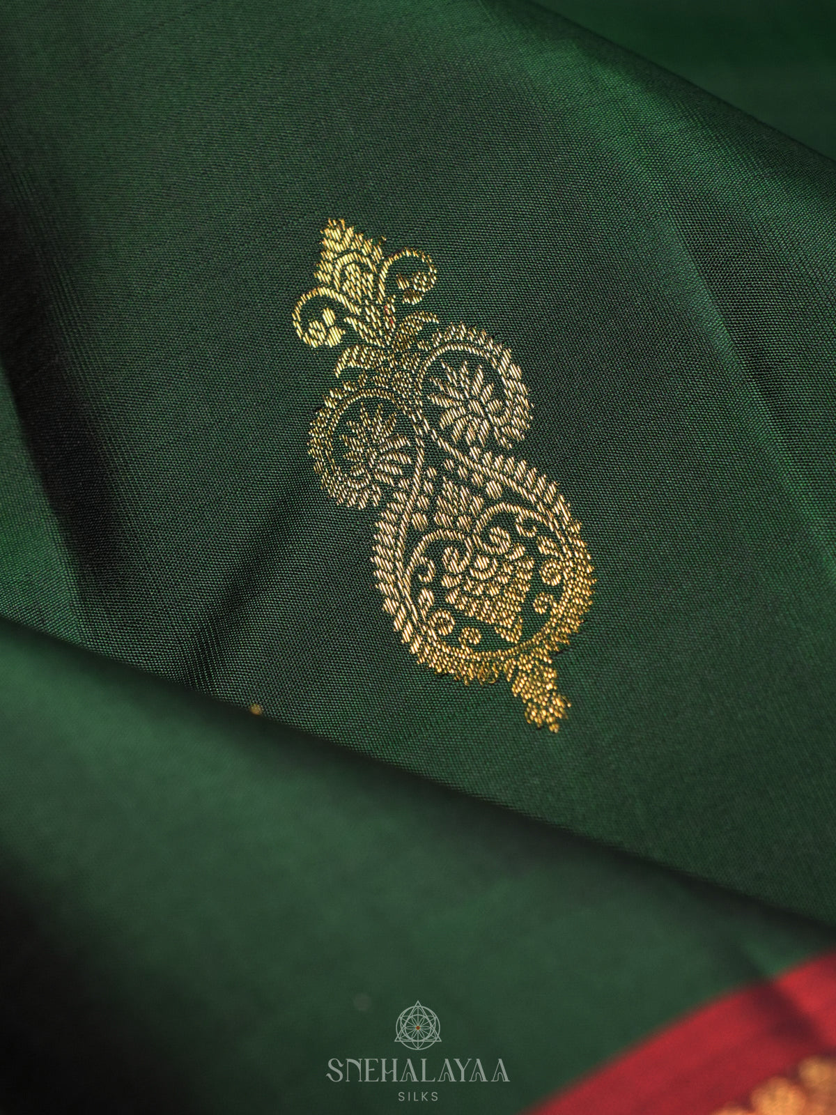 Forest Green Kanjivaram Silk Saree