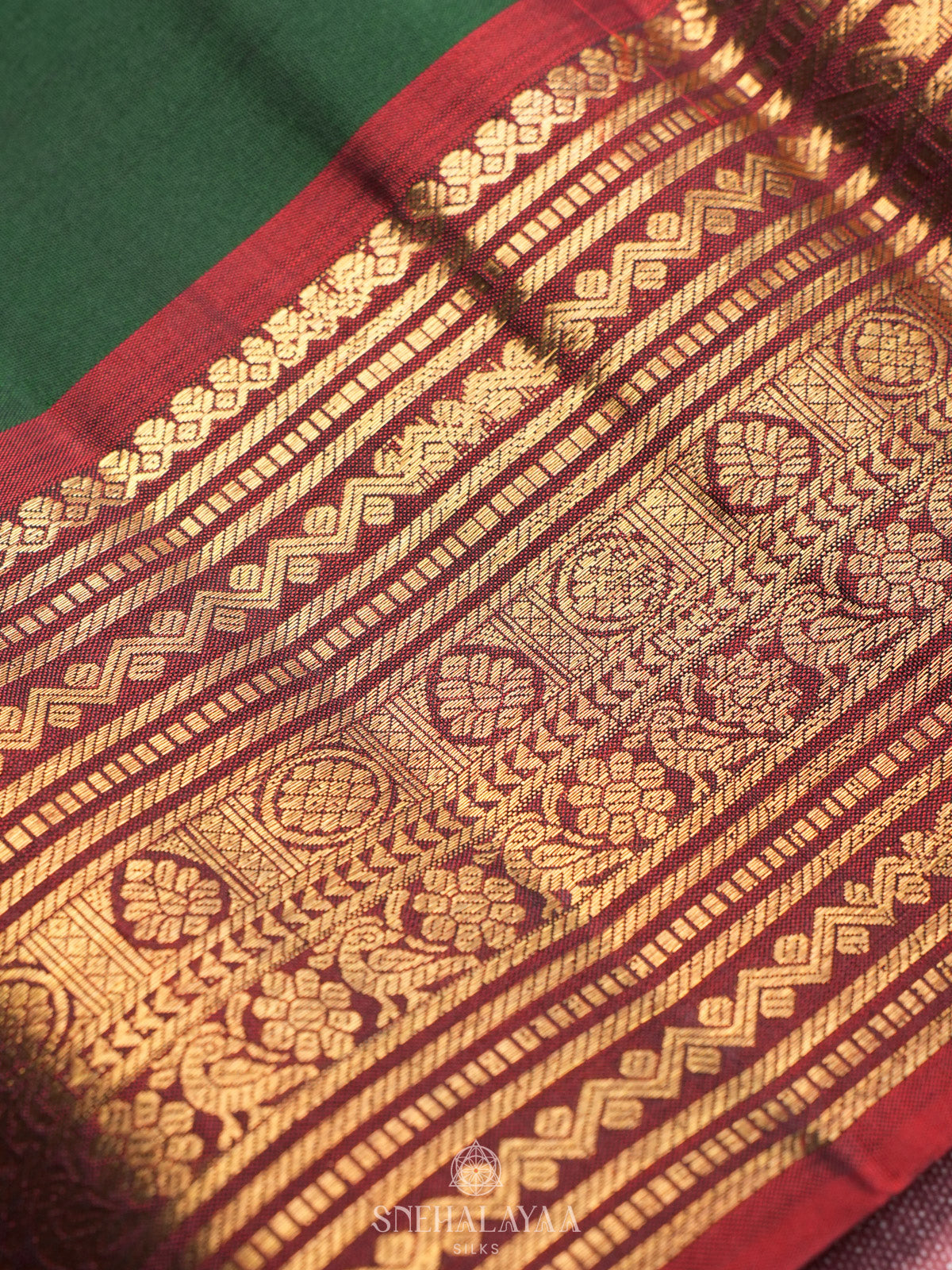Forest Green Kanjivaram Silk Saree