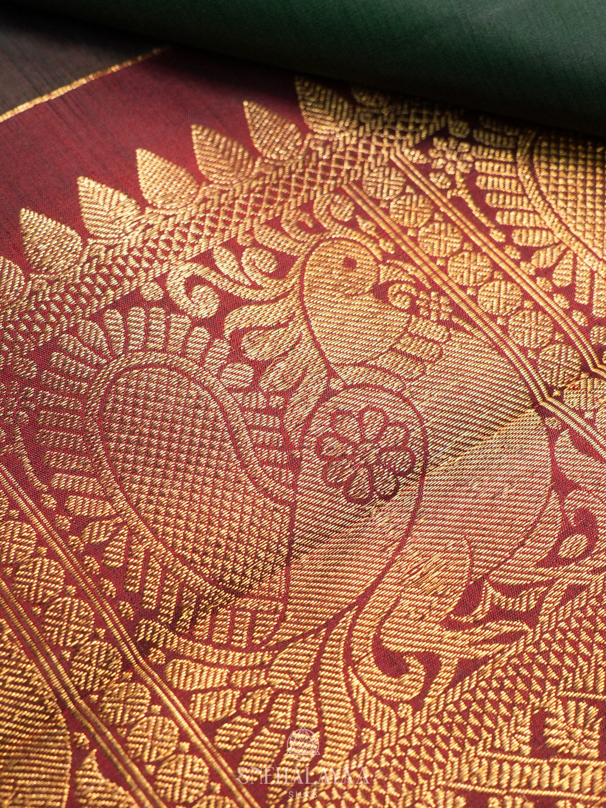 Forest Green Kanjivaram Silk Saree