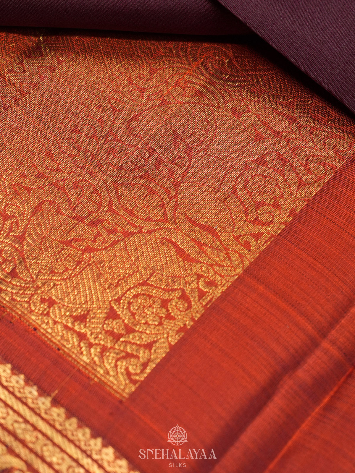 Burgundy Kanjivaram Silk Saree