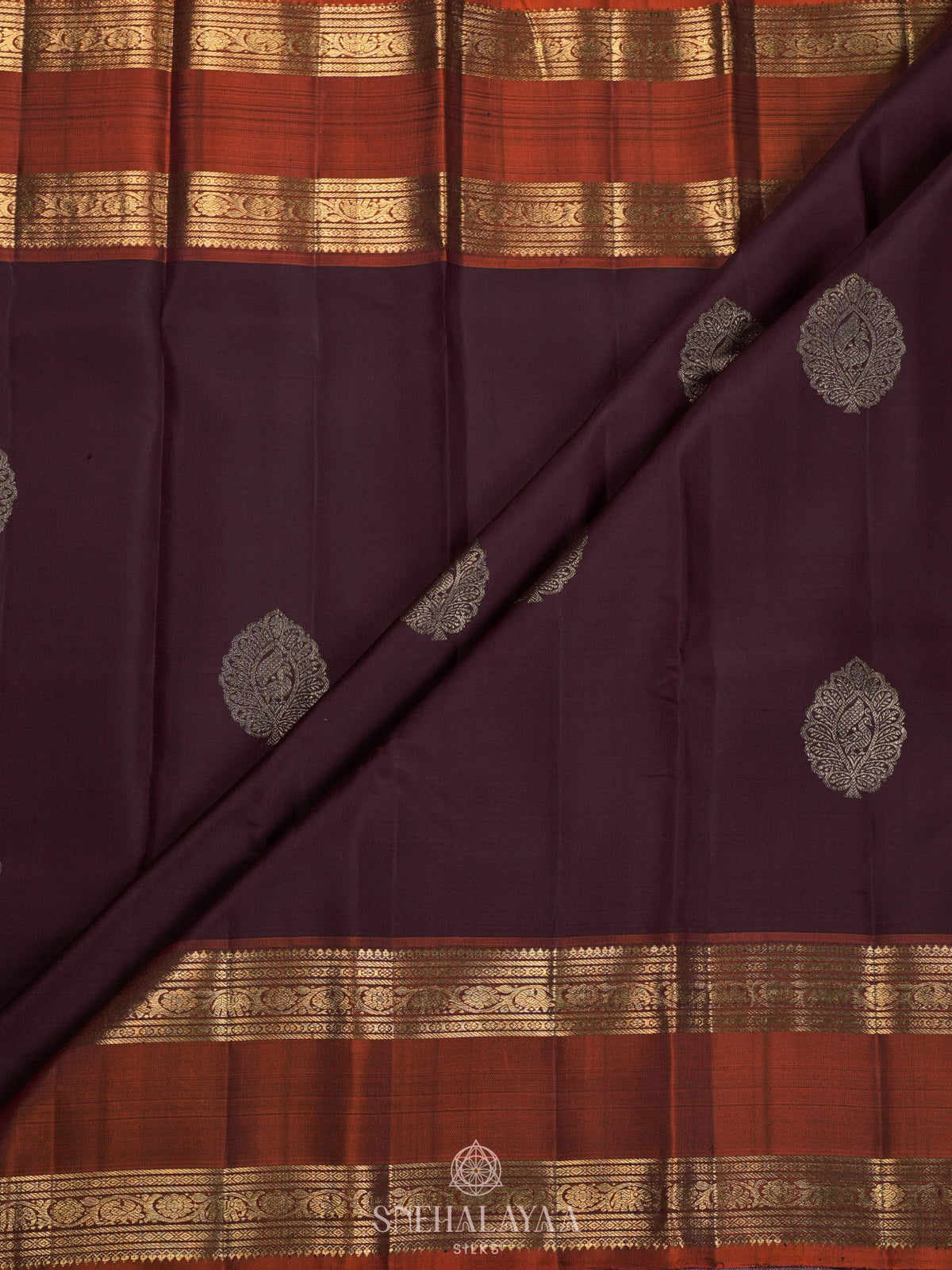 Burgundy Kanjivaram Silk Saree
