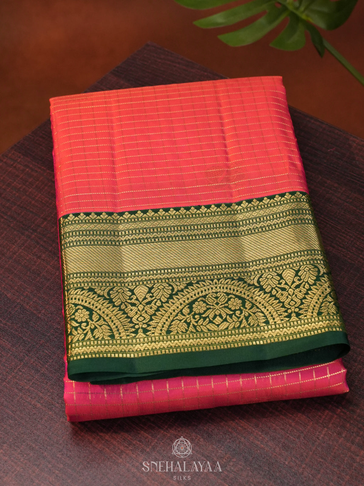 Ruby Red Kanjivaram Silk Saree
