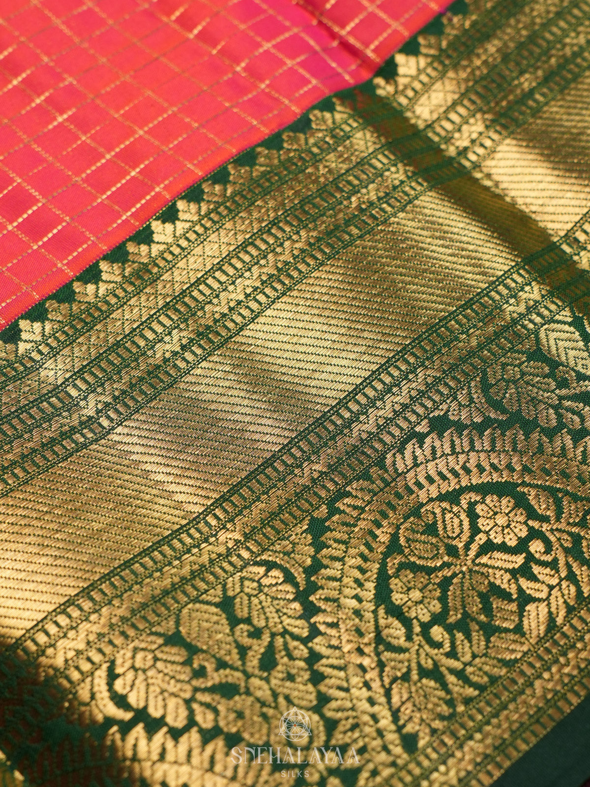 Ruby Red Kanjivaram Silk Saree