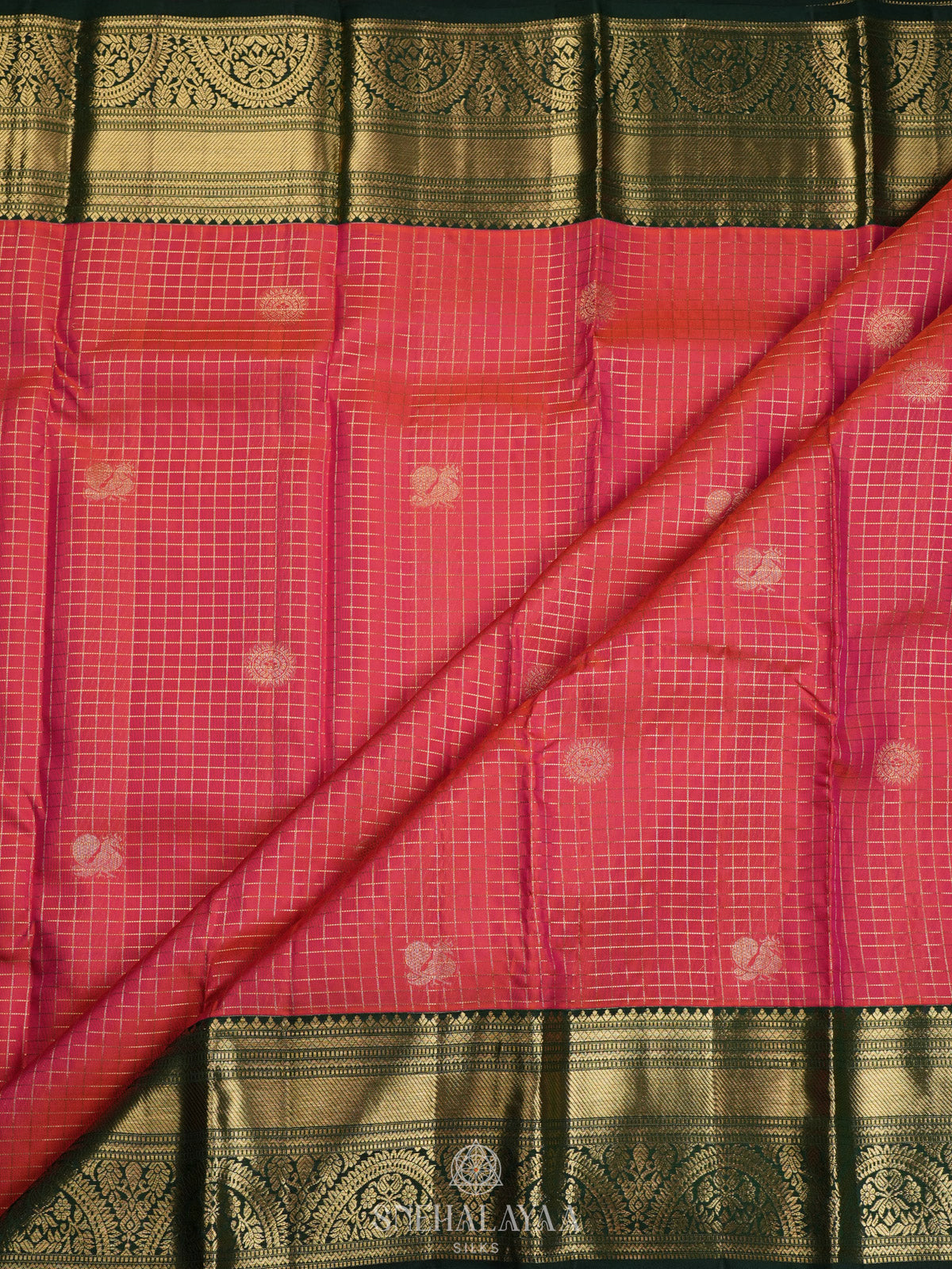 Ruby Red Kanjivaram Silk Saree
