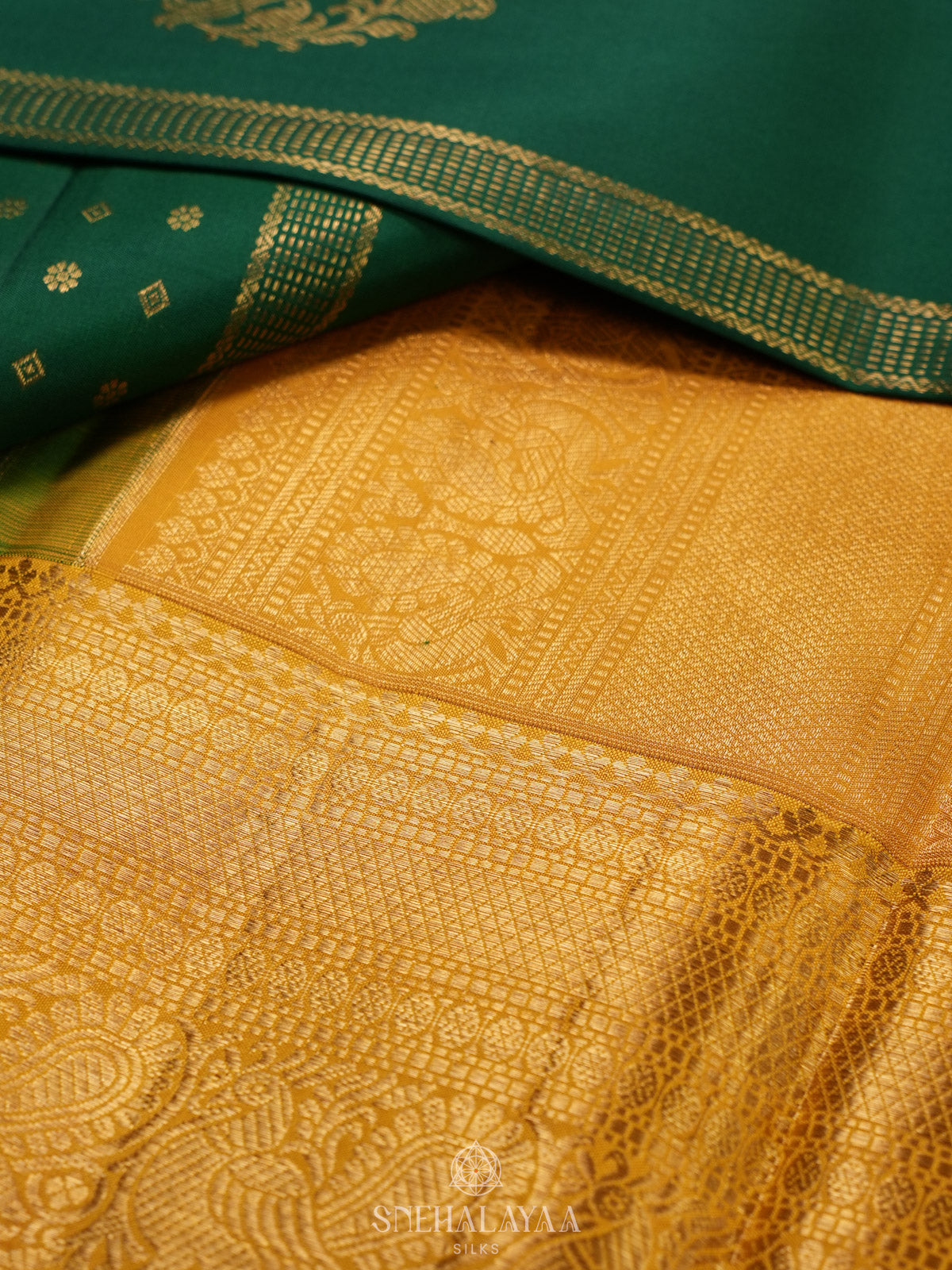 Emerald Green Kanjivaram Silk Saree