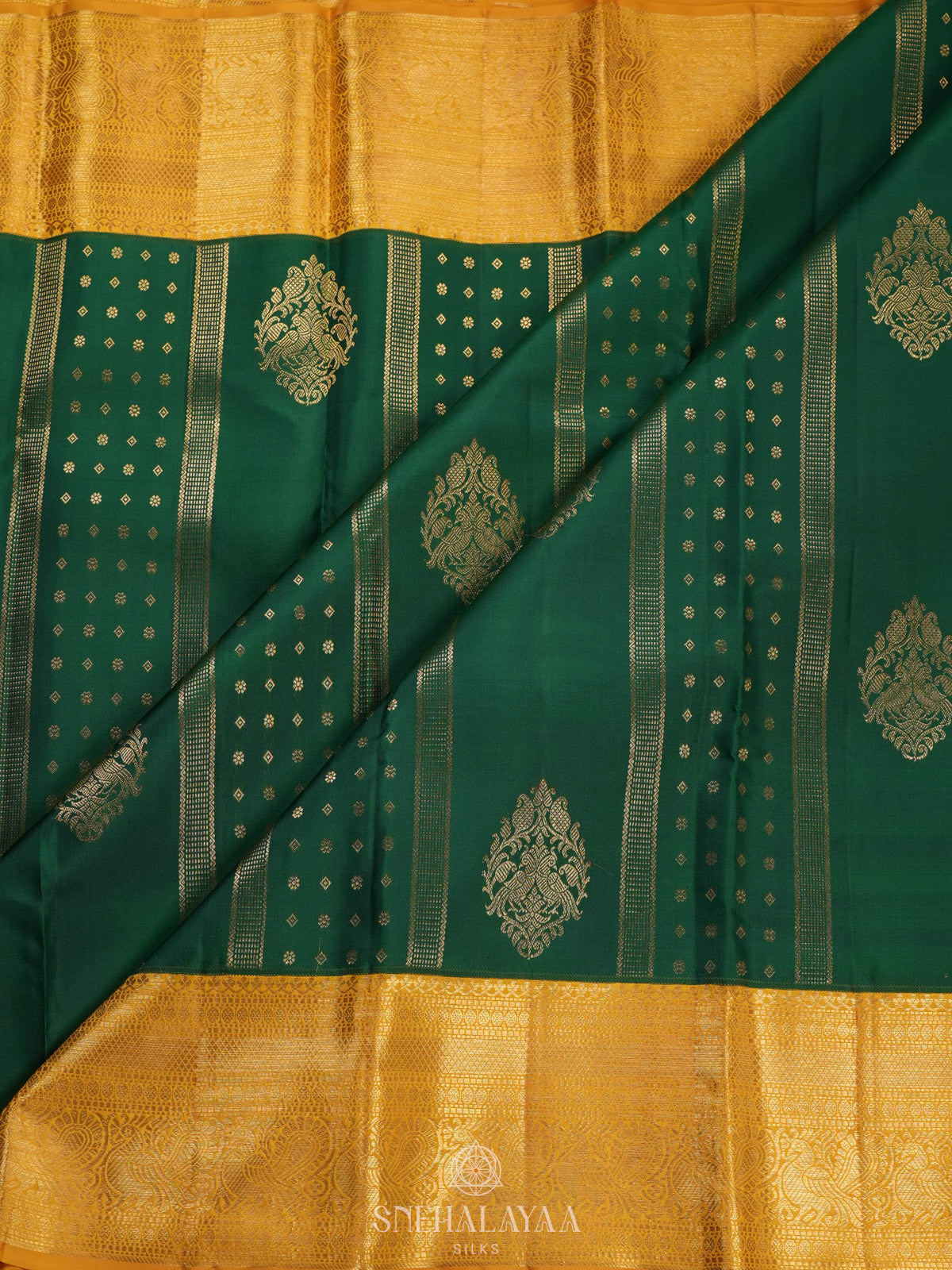 Emerald Green Kanjivaram Silk Saree