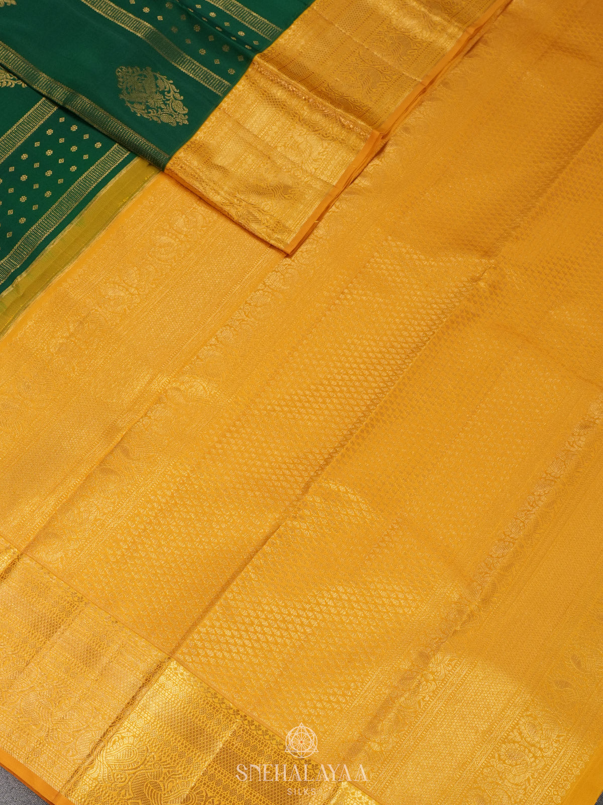 Emerald Green Kanjivaram Silk Saree