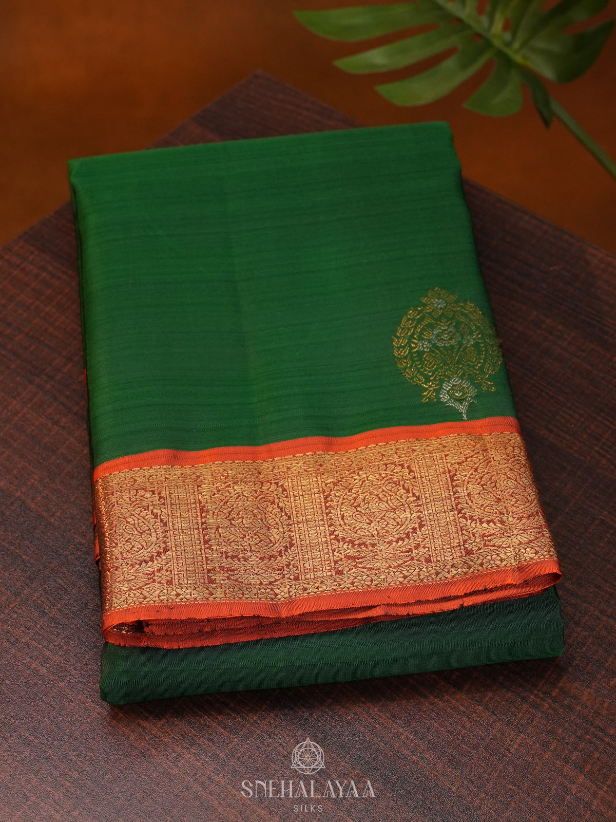 Emerald Green Kanjivaram Silk Saree