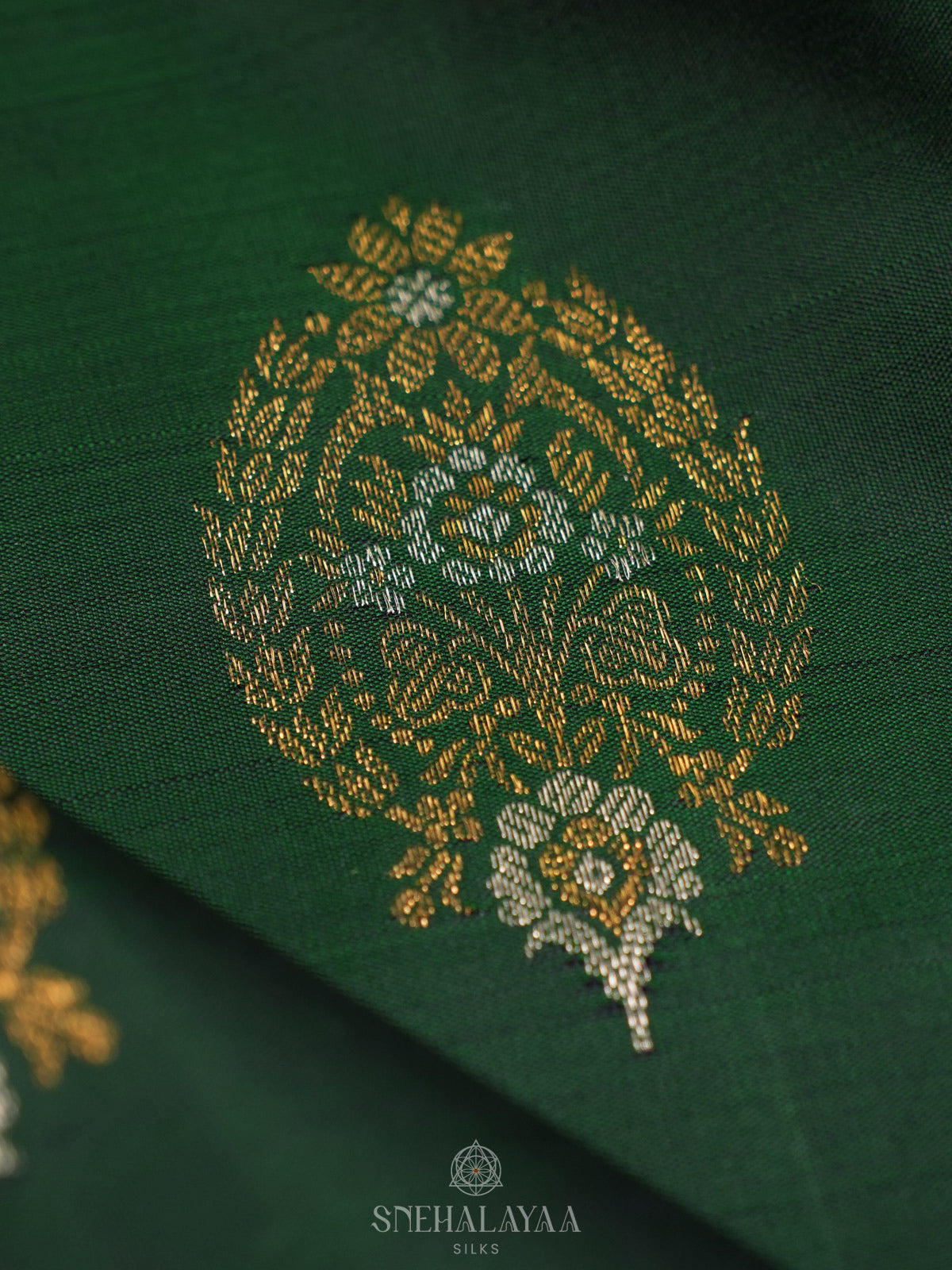 Emerald Green Kanjivaram Silk Saree