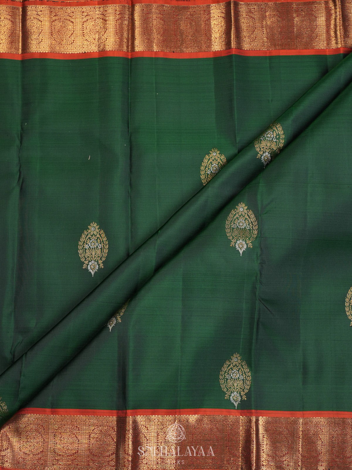 Emerald Green Kanjivaram Silk Saree