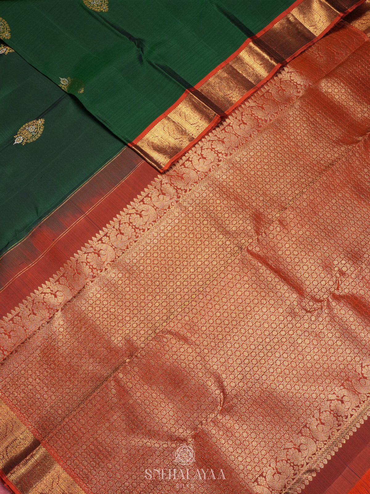Emerald Green Kanjivaram Silk Saree