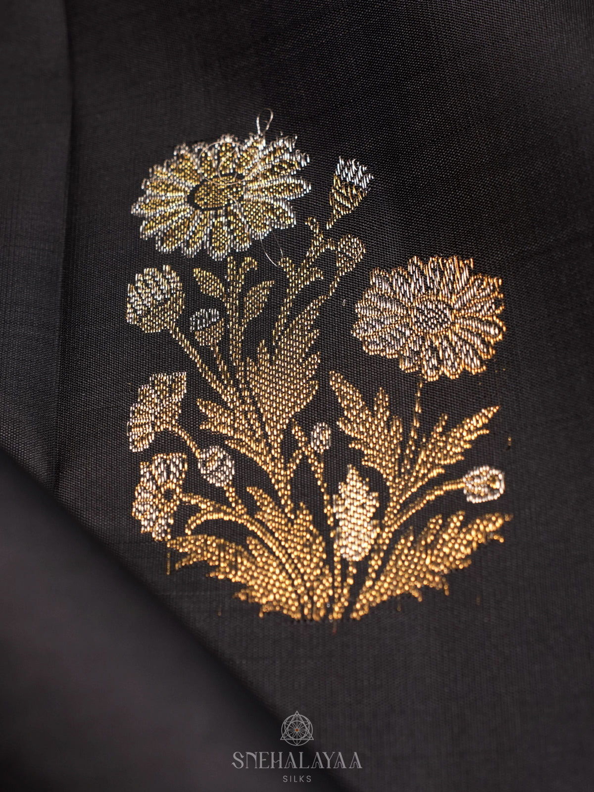 Black Kanjivaram Silk Saree