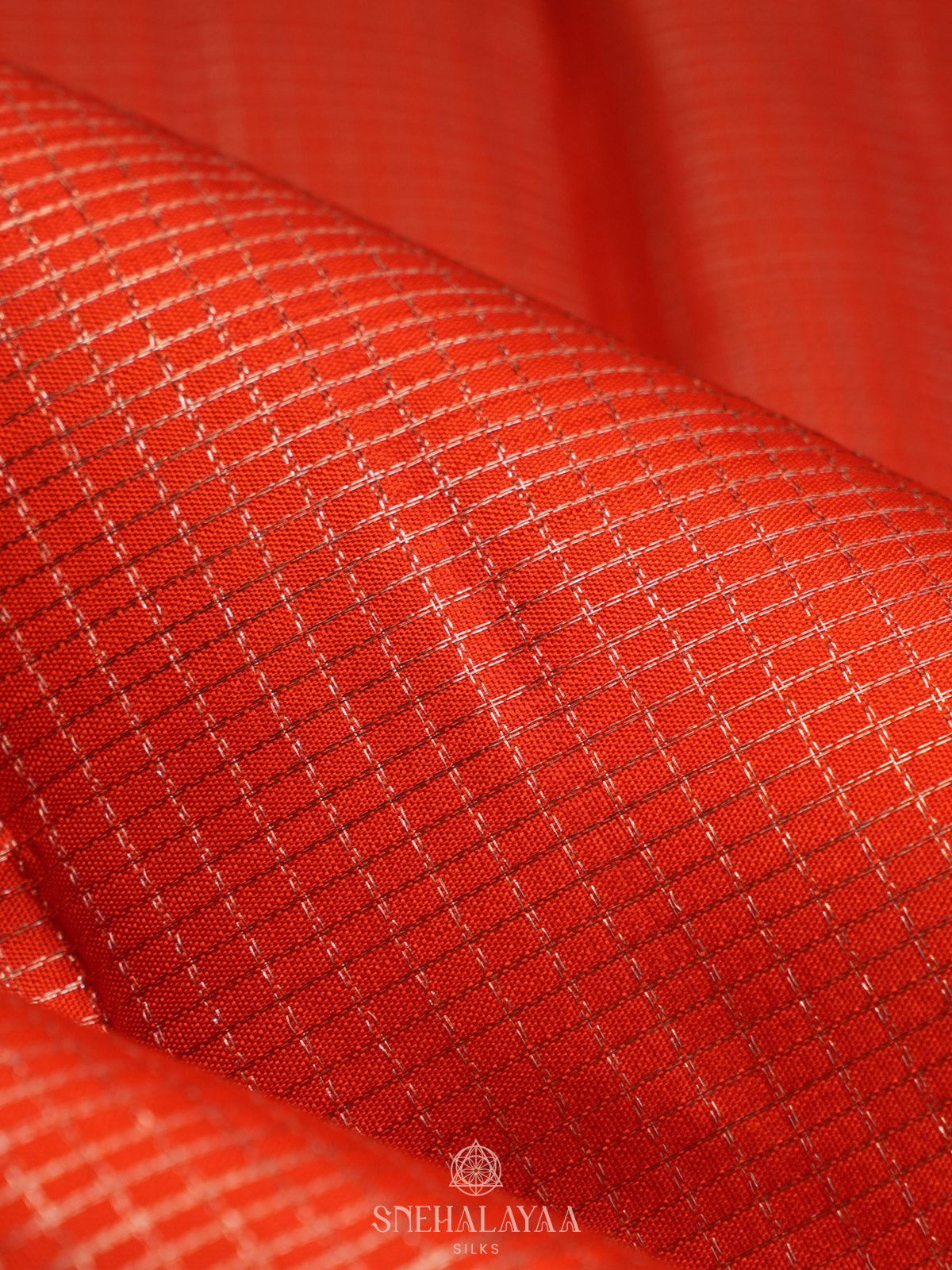 Rust Orange Kanjivaram Silk Saree
