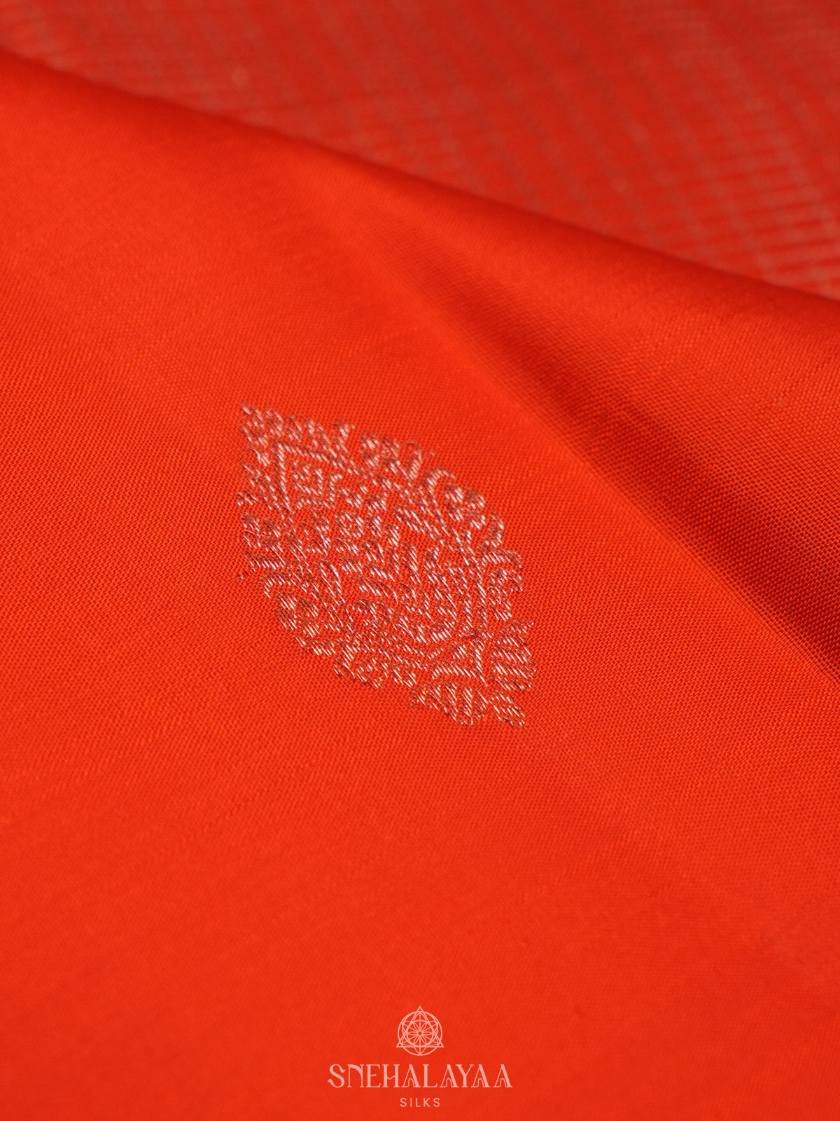 Rust Orange Kanjivaram Silk Saree