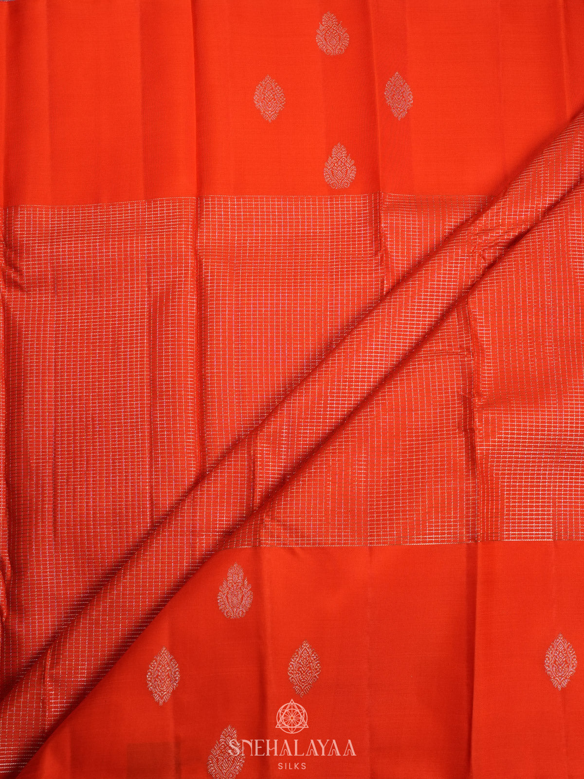 Rust Orange Kanjivaram Silk Saree