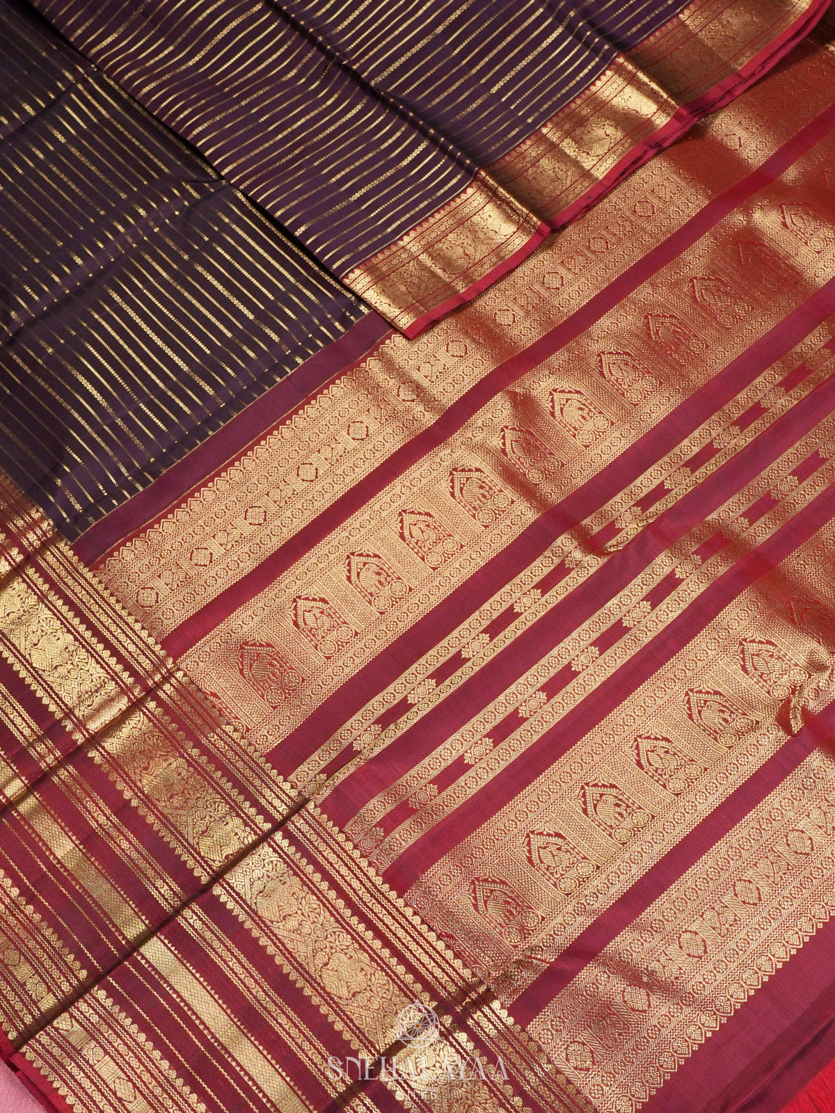Purple Kanjivaram Silk Saree