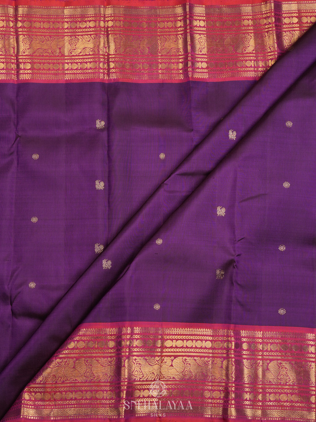 Purple Kanjivaram Silk Saree