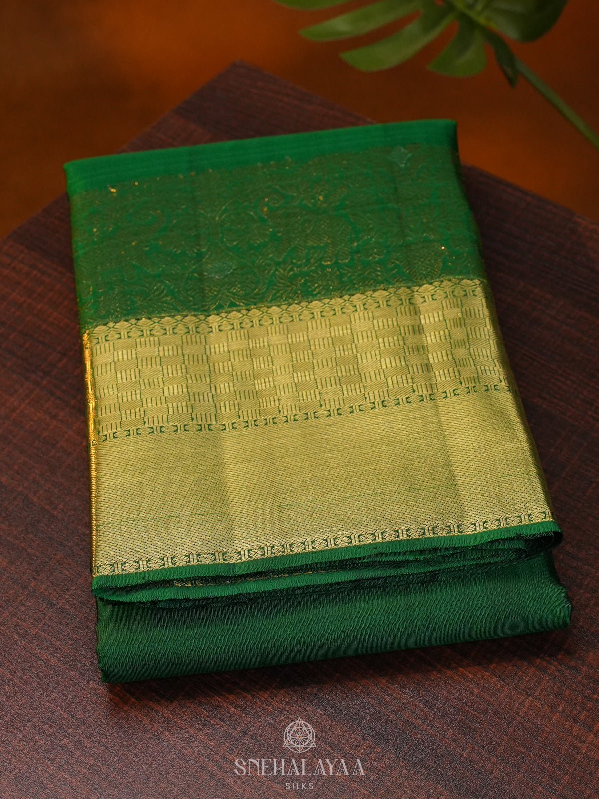 Emerald Green Kanjivaram Silk Saree
