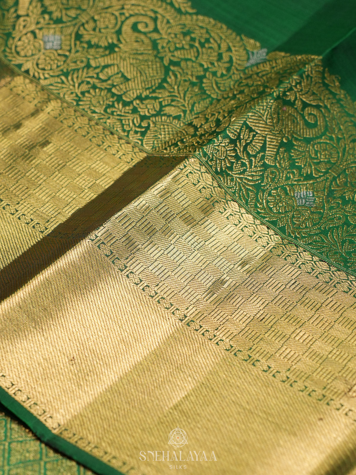 Emerald Green Kanjivaram Silk Saree