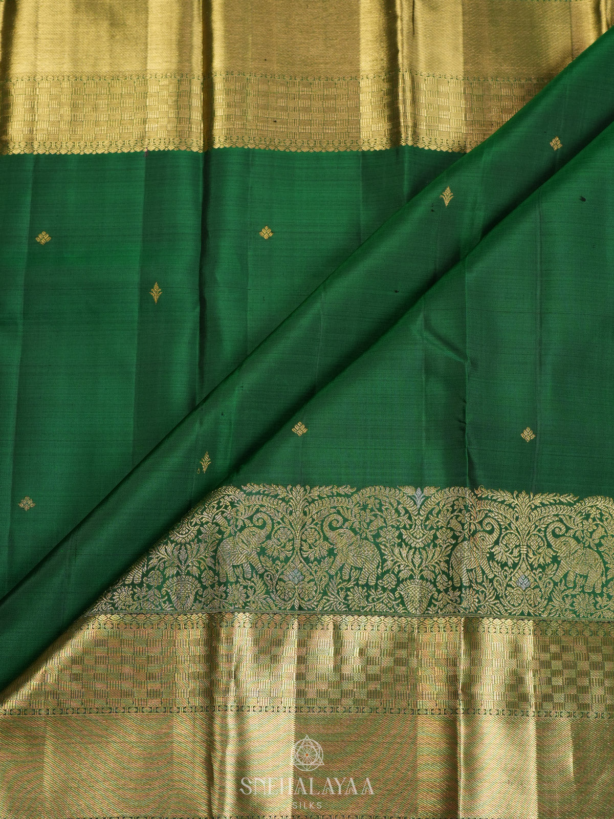 Emerald Green Kanjivaram Silk Saree