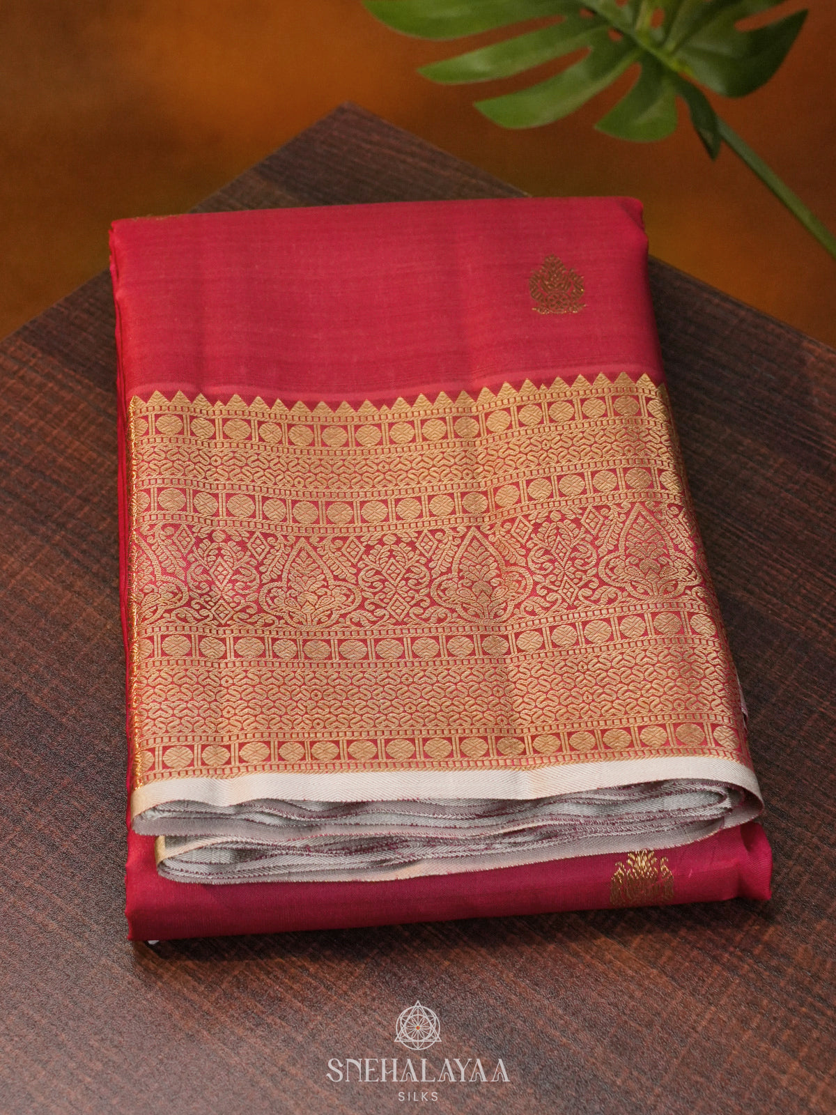 Ruby Red Kanjivaram Silk Saree