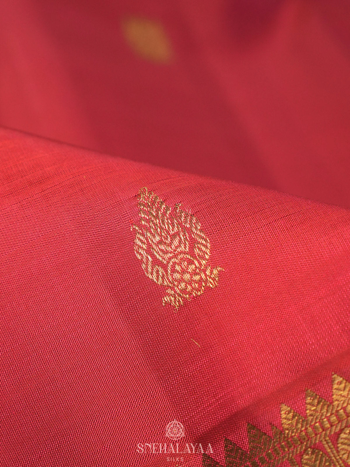 Ruby Red Kanjivaram Silk Saree