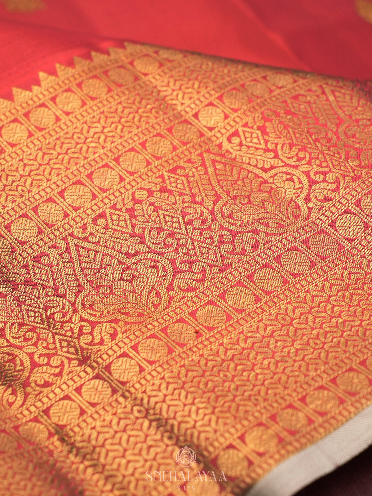 Ruby Red Kanjivaram Silk Saree
