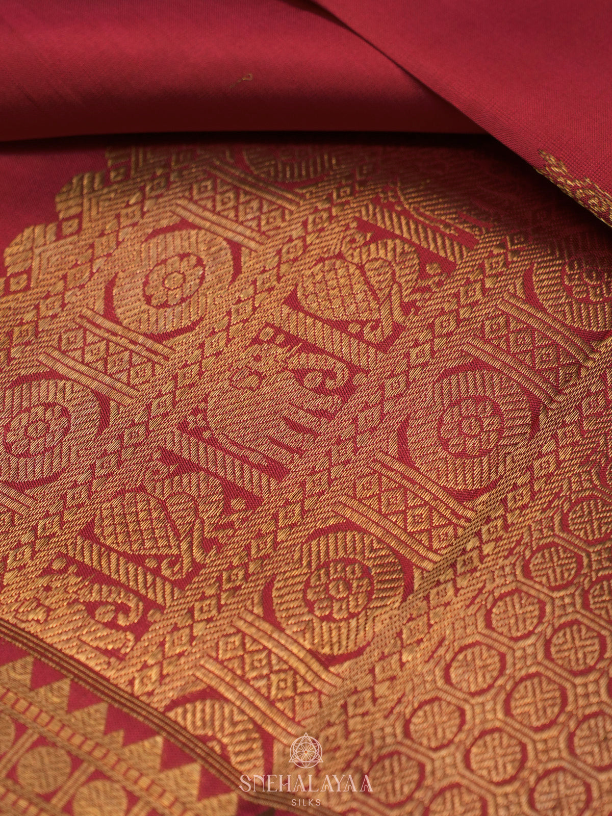 Ruby Red Kanjivaram Silk Saree
