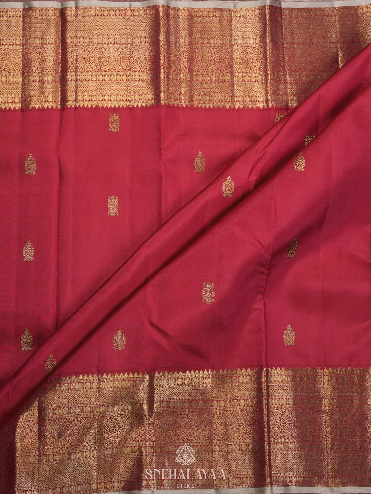 Ruby Red Kanjivaram Silk Saree